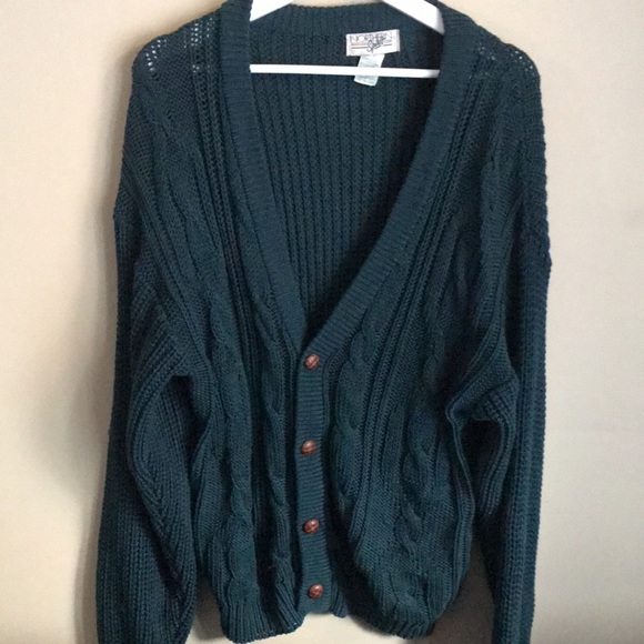 Oversized vintage green cardigan - Picture 4 of 8